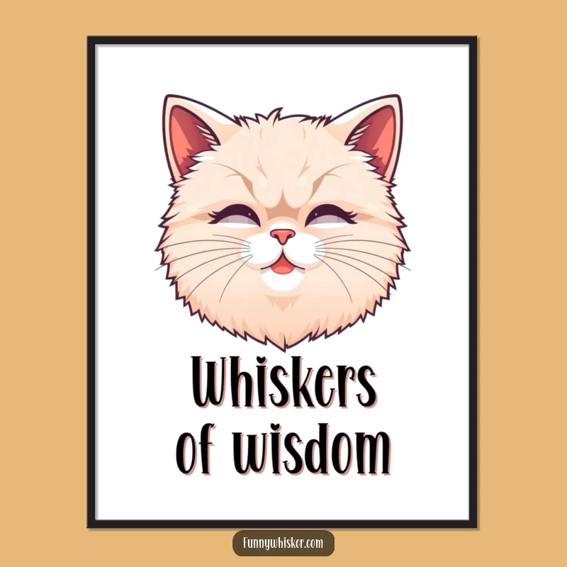 Funny Fluffy Cat Whiskers Poster: Add Feline Fun to Walls