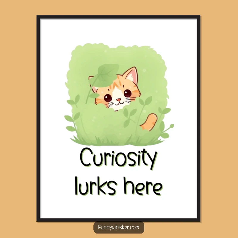 Funny Peeking Cat Whiskers Poster: Mysterious Feline Art for Your Walls