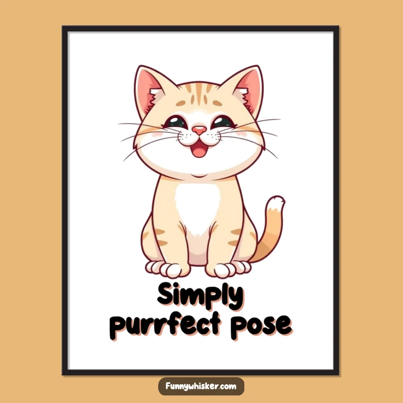 Funny Proud Cat Whiskers Poster: Decorate with Playful Pride