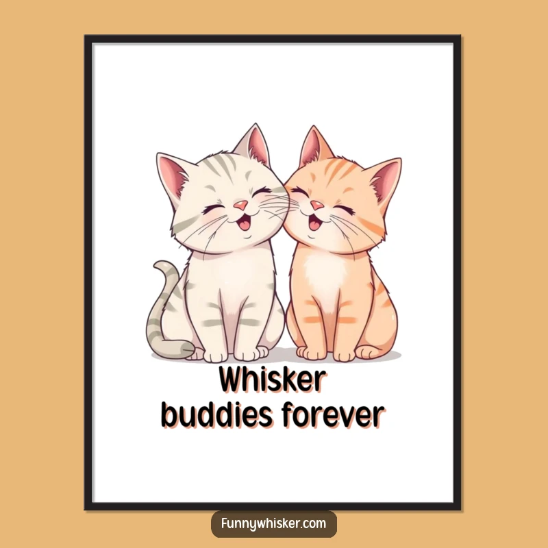 Funny Giggling Cats Poster - Whimsical Wall Art with a Perfect Funny Gift