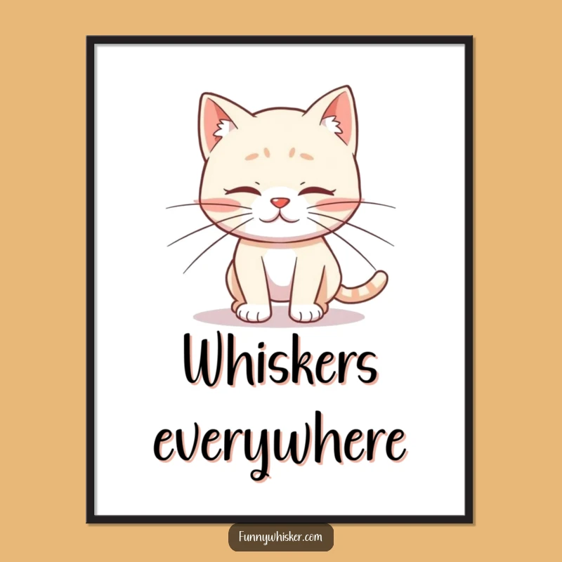 Funny Cat Whiskers Poster - Add Feline Humor To Your Walls With This Art