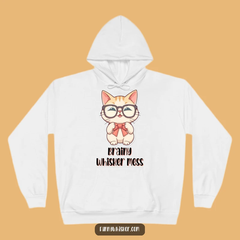 Cozy Funny Glasses Cat Hoodie - Warm & Whimsical Feline Formal Wear