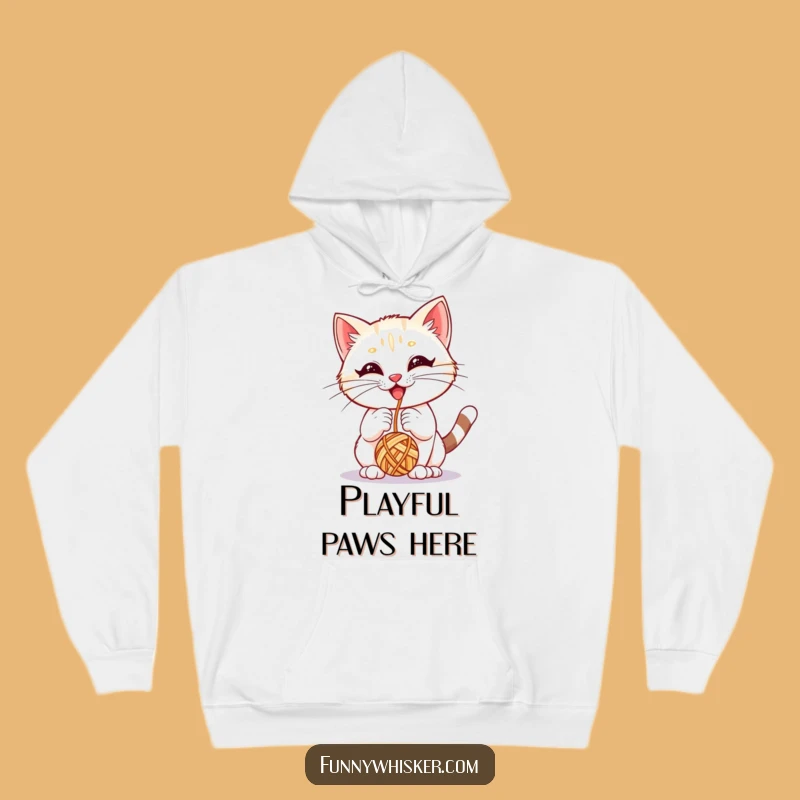 Cozy Funny Whiskered Kitten Hoodie - Warm & Playful Cat Lover Gift