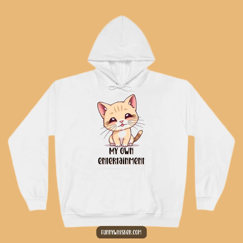 Funny Cat Whiskers Hoodie: Cozy Feline Playing, Warm Humorous Gift