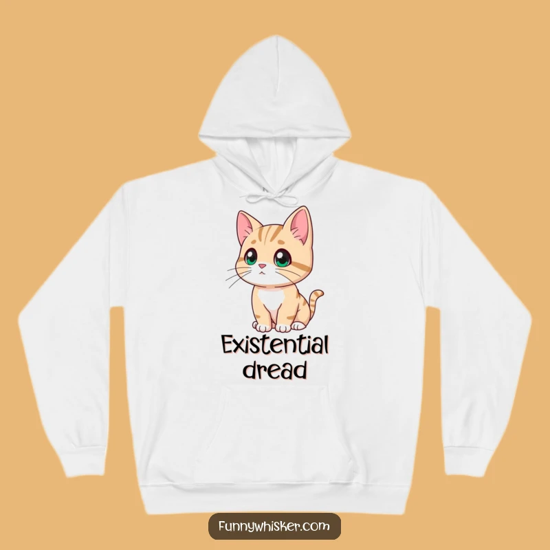 Funny Contemplating Cat Hoodie - Cozy Reflection Comfort, Perfect Funny Gift