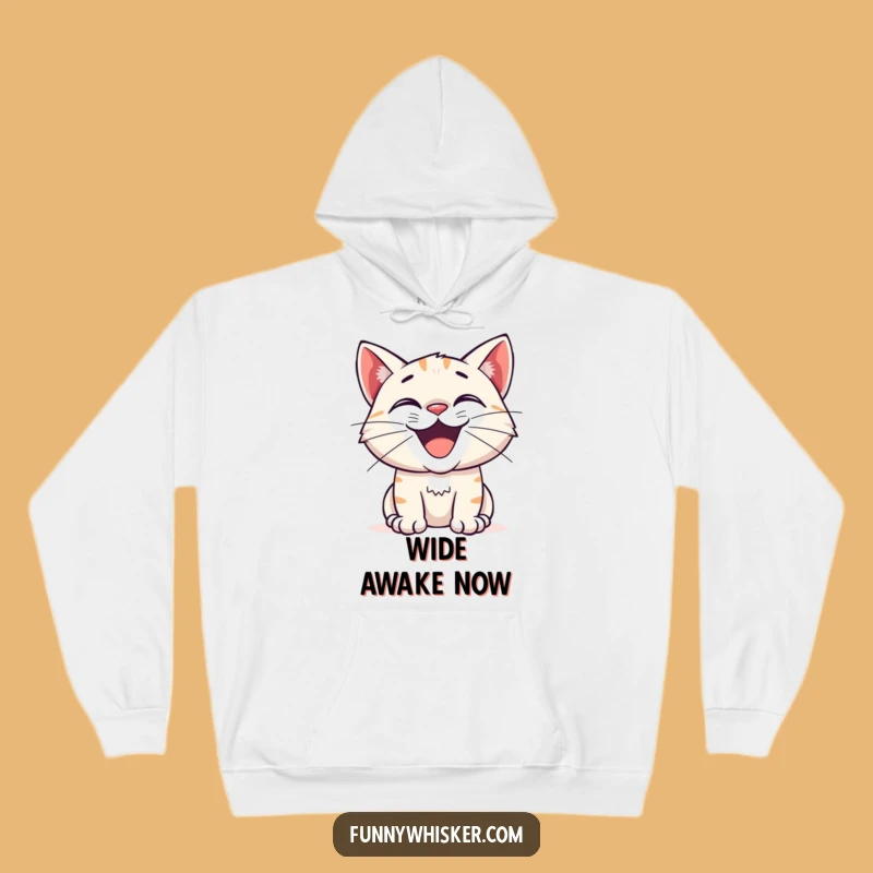 Funny Excited Cat Grin Hoodie - Cozy & Hilarious Gift for Curious Minds