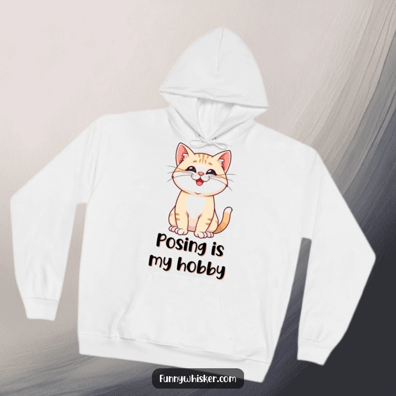 Funny hoodie with a proud cat striking a pose with playfully twitching whiskers, offering cozy humor and a confident design, perfect for gifts.