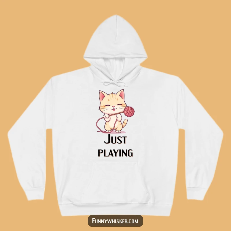 Funny Cat Hoodie: Cozy Yarn Batting Fun - Ultimate Gift!