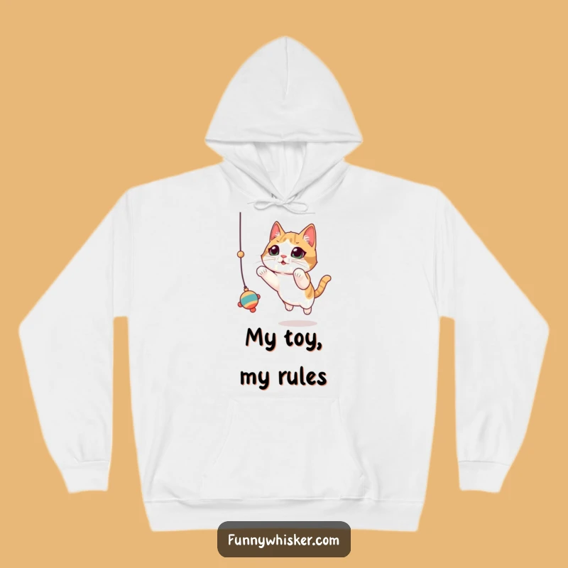 Cozy Funny Cat Toy Leap Hoodie: Whiskered Action Sweatshirt, Perfect Gift