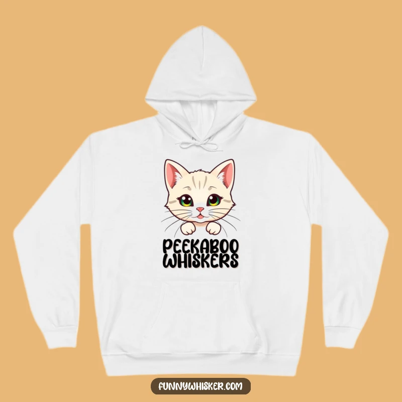 Cozy Funny Whiskers Cat Hoodie: Peek-a-Boo Warmth & Funny Gift