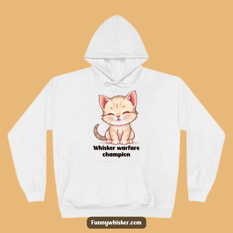 Cozy Funny Kitten Whisker Tickle Hoodie - Warm Prankster Cat, Perfect Funny Gift