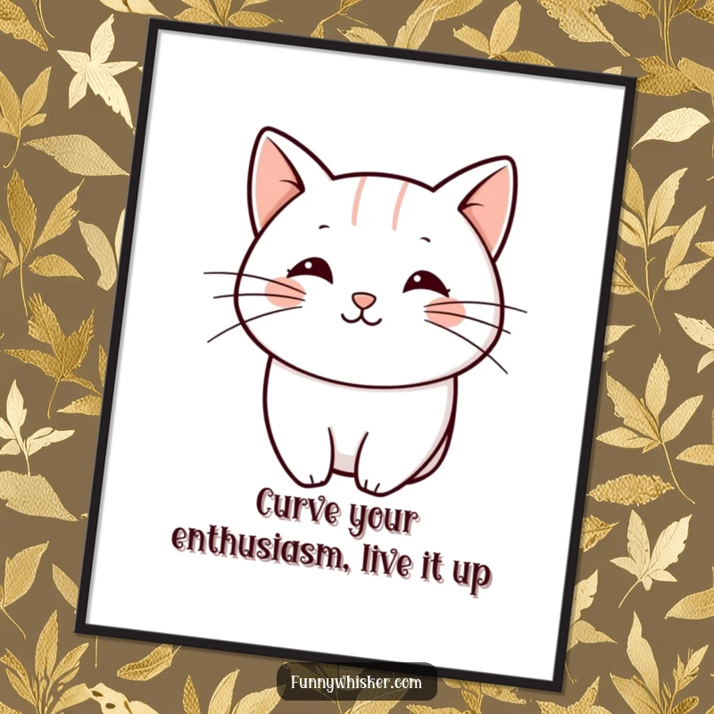 Funny Free Printable Wall Art: A single, bold whisker line forming a playful curve, adding sophisticated fun!