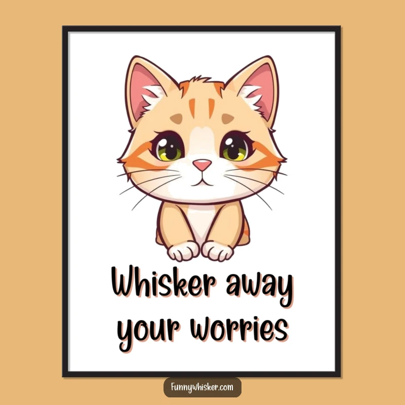 Free Printable Wall Art: Curious Cat Whisker Peek Funny Downloadable Art Gift