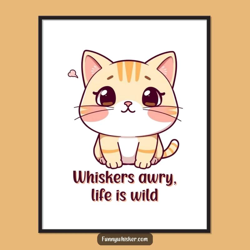 Free Printable Wall Art: Surprised Cat Puff for a Downloadable Humorous Decor Piece