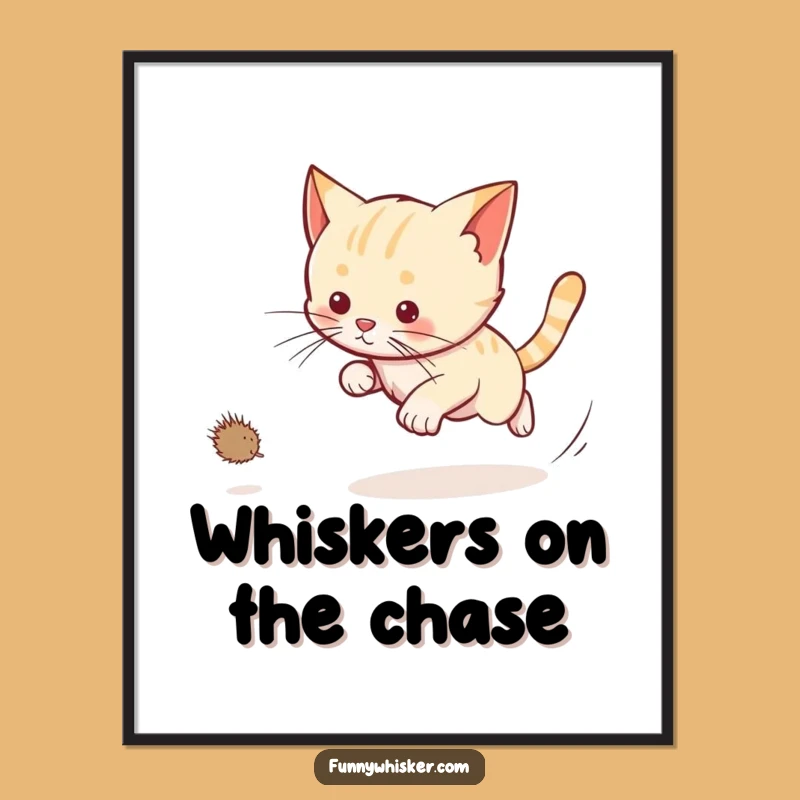 Funny Free Printable Wall Art: Cat Dust Bunny Chase - Whimsical Downloadable Art for Playful Homes