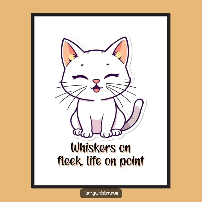 Funny Free Printable Wall Art: Energetic Cat Silhouette, Downloadable Decor!