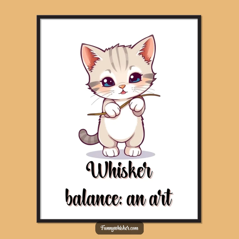 Funny Free Printable Wall Art: Kitten's Wobbly Whisker Adventure - Downloadable Art