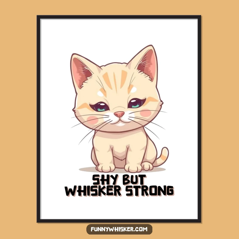 Funny Free Printable Wall Art: Shy Cat Whisker Hide Art - Downloadable Decor