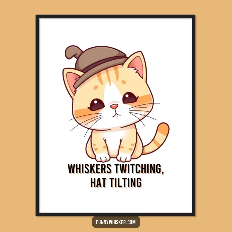 Funny Free Printable Wall Art: Silly Hat Cat for Downloadable Whimsical Decor