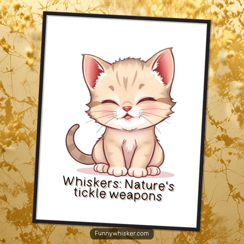Funny Free Printable Wall Art: A pair of kittens engage in a whisker-tickling game, bringing joy to any room.