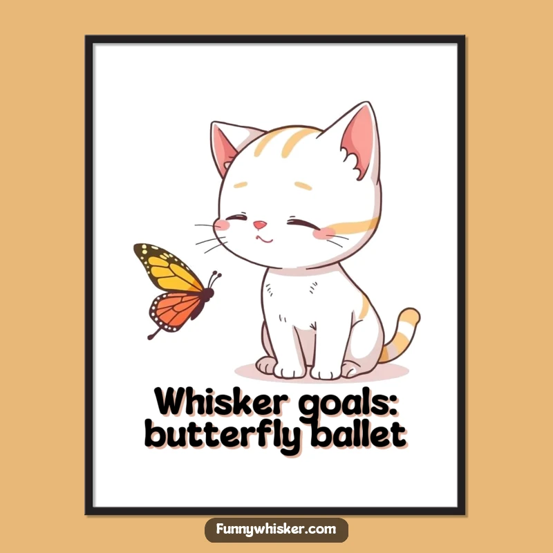 Funny Free Printable Cat Wall Art: Whiskered Pursuit Downloadable Decor for Cat Lovers