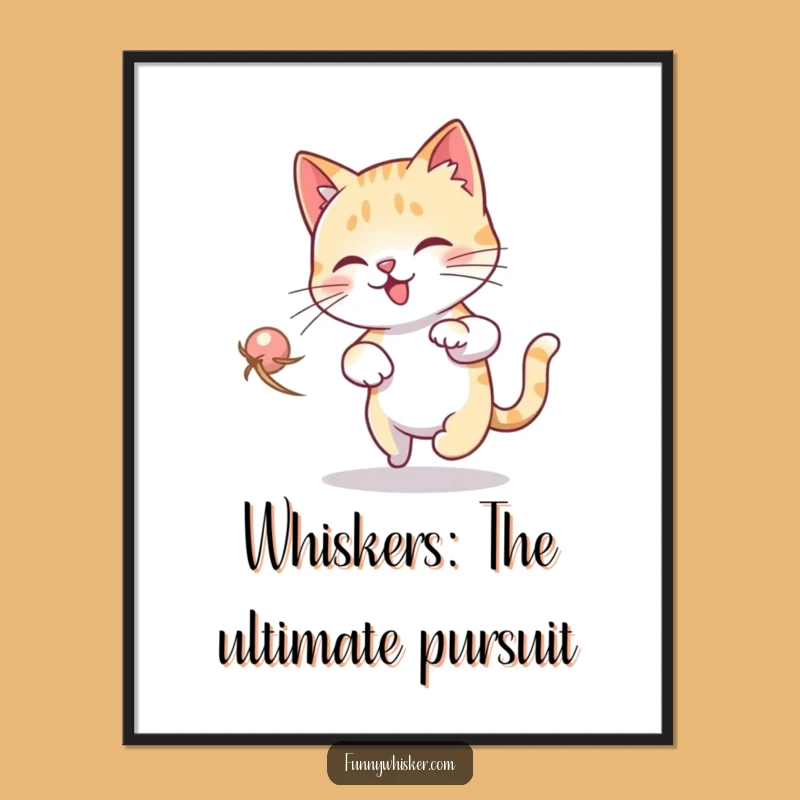 Free Printable Wall Art: Dizzy Cat Whiskers Chase Loop Downloadable Decor