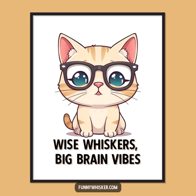Free Printable Wall Art: Sophisticated Cat Spectacles Humorous Downloadable Decor