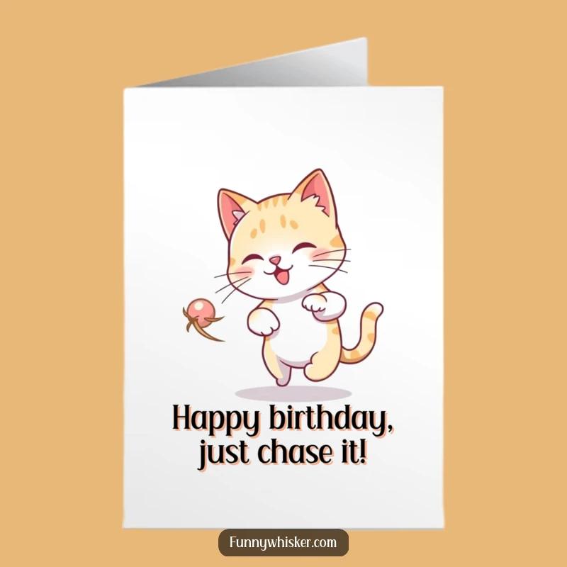 Free Printable Birthday Card Dizzy Cat: Whiskers Chase Fun Downloadable Greeting