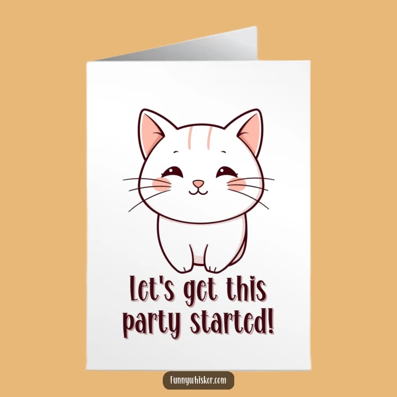 Free Printable Birthday Card: Playful Whisker Line, Minimalist Funny Downloadable Gift!