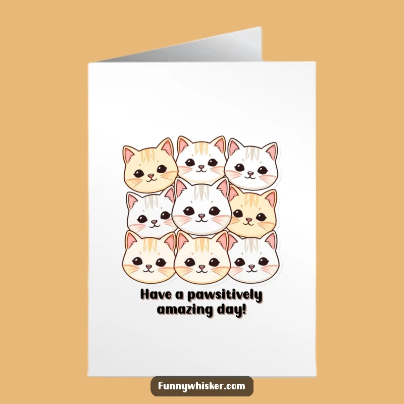 Free Printable Birthday Card: Vibing Cat Faces, Funny Downloadable Gift for a Purrfect Day!
