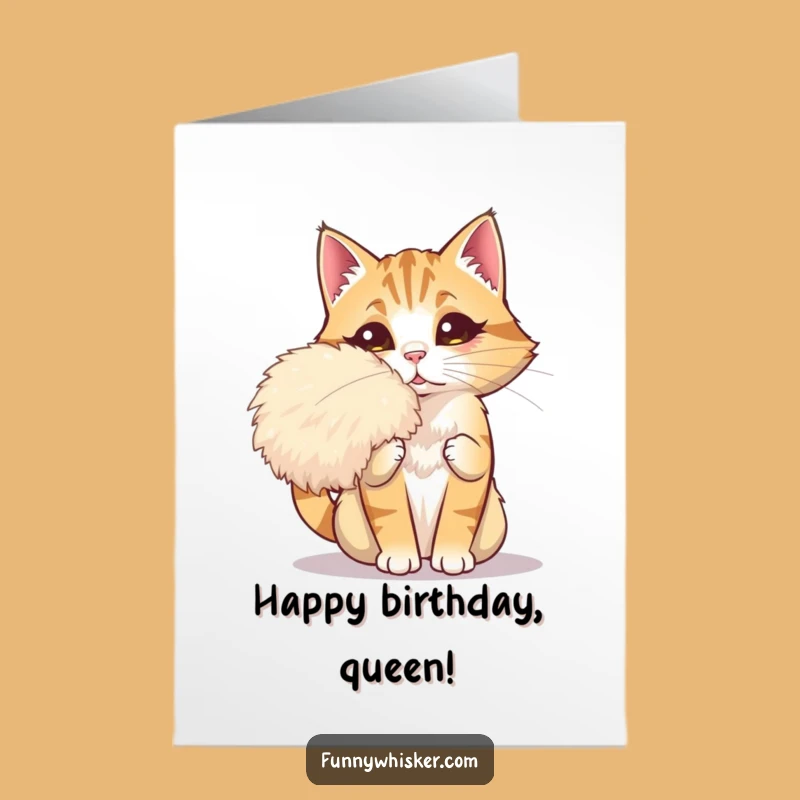 Free Printable Birthday Card: Dramatic Cat Fanning, Hilarious Whisker Downloadable Gift