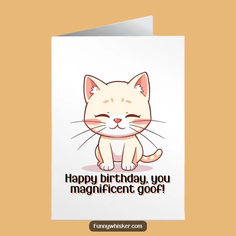 Free Printable Birthday Card: Clumsy Cat Mishap, Funny Birthday Humor, Downloadable Gift
