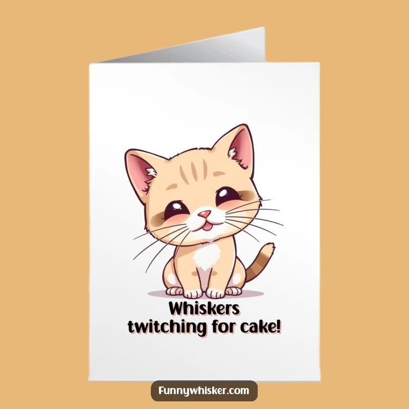 Free Printable Birthday Card: Funny Cat Batting Whiskers, Playful Downloadable