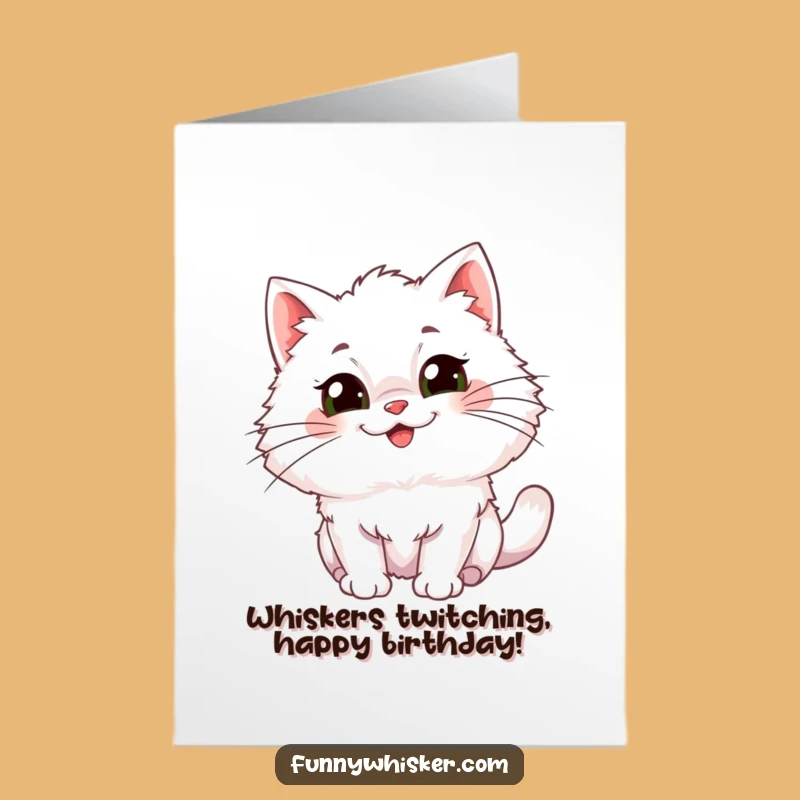Free Printable Whiskers Cat Birthday Card: Hilarious Fluffy Feline Downloadable Fun