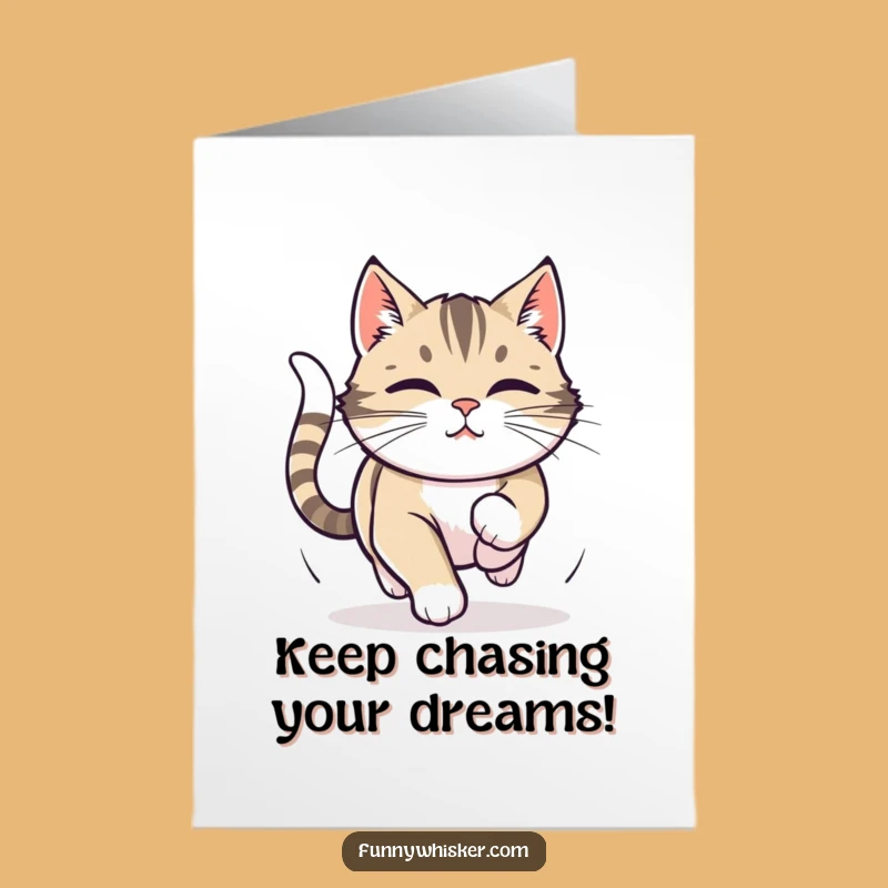 Free Printable Congrats Card: Cat Chasing Tail, Funny Downloadable Gift