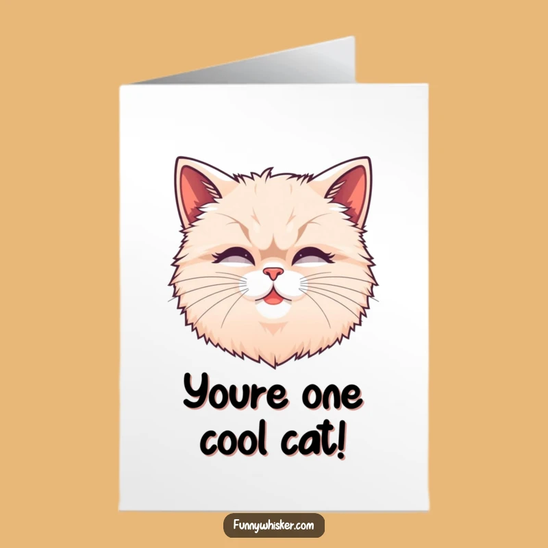 Free Printable Congrats Card: Fluffy Cat Whiskers! Humorous Downloadable Greeting for Achievements