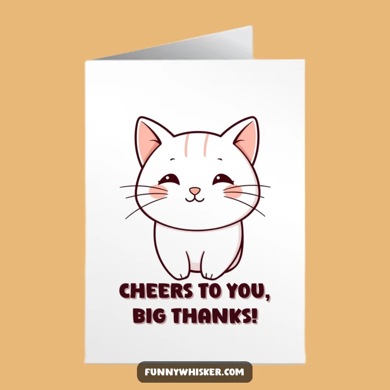 Free Printable Thank You Card: Playful Whisker Line, Minimalist Funny Downloadable Appreciation!