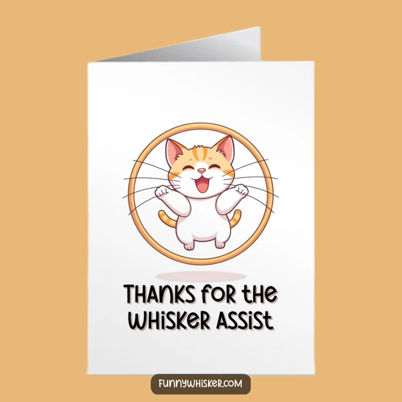 Free Printable Thank You Card: Cat's Amazing Feat - Grateful Downloadable