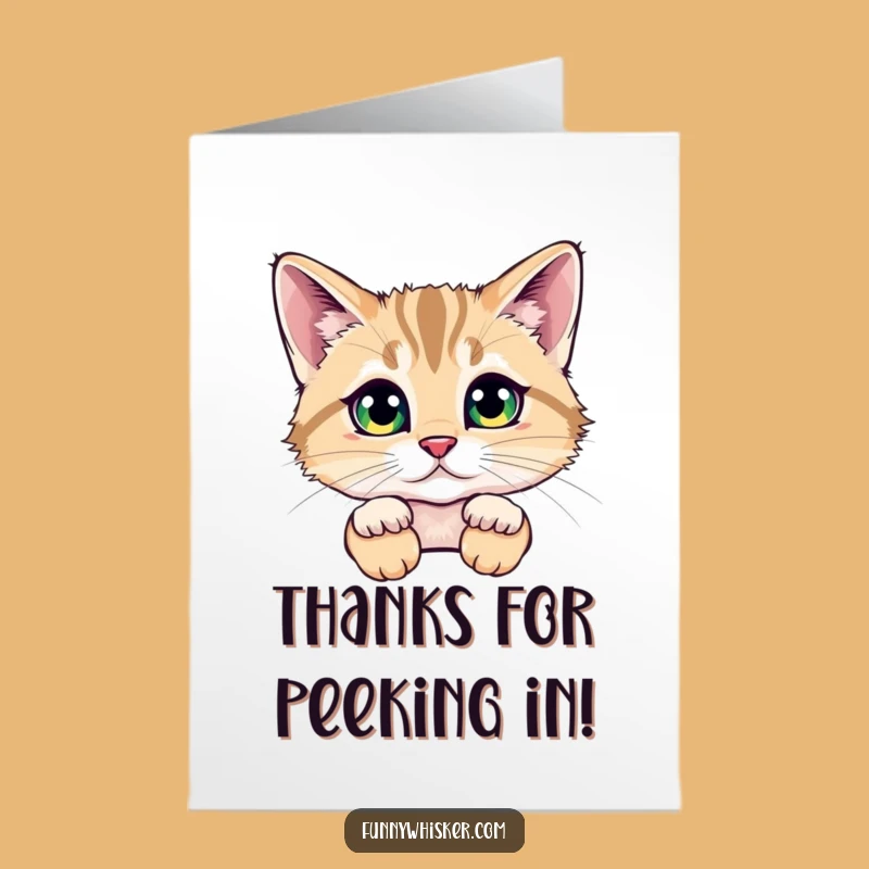 Free Printable Thank You Card: Peek-a-Boo Cat Whiskers, Funny Downloadable Gift