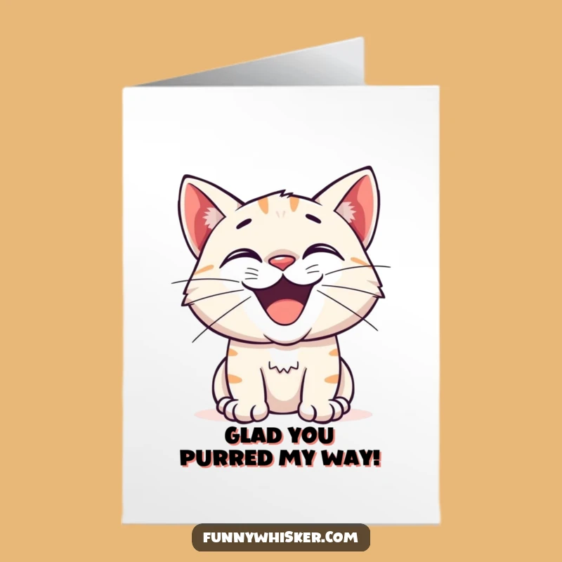 Free Printable Thank You Card: Excited Cat Grin, Funny Downloadable Gift