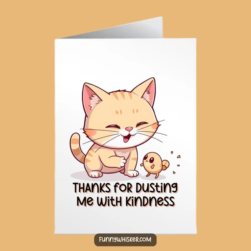 Quirky Free Printable Thank You Card: Dust Bunny Cat Thanks, Sweet Downloadable Gift