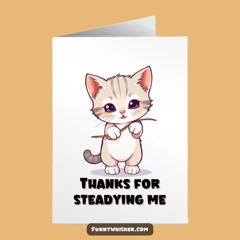 Free Printable Thank You Card: Kitten's Delicate Balance - Appreciative Downloadable