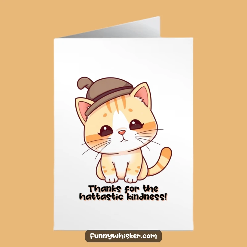 Thank You Card: Free Printable Silly Hat Cat for a Downloadable Whimsical Gift