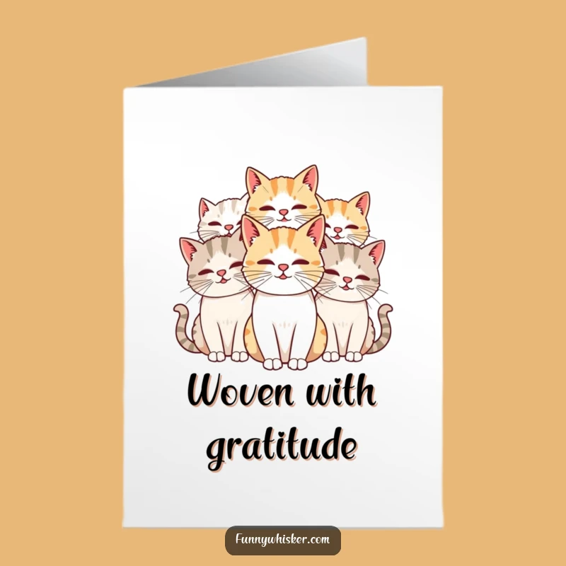 Free Printable Cat Thank You Card: Whiskered Harmony Downloadable Gift of Gratitude
