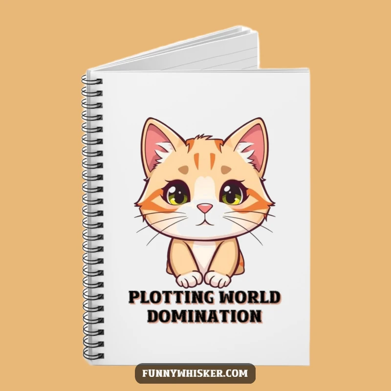 Funny Curious Cat Notebook - Peek-a-Boo Whisker Journal, Witty Gift