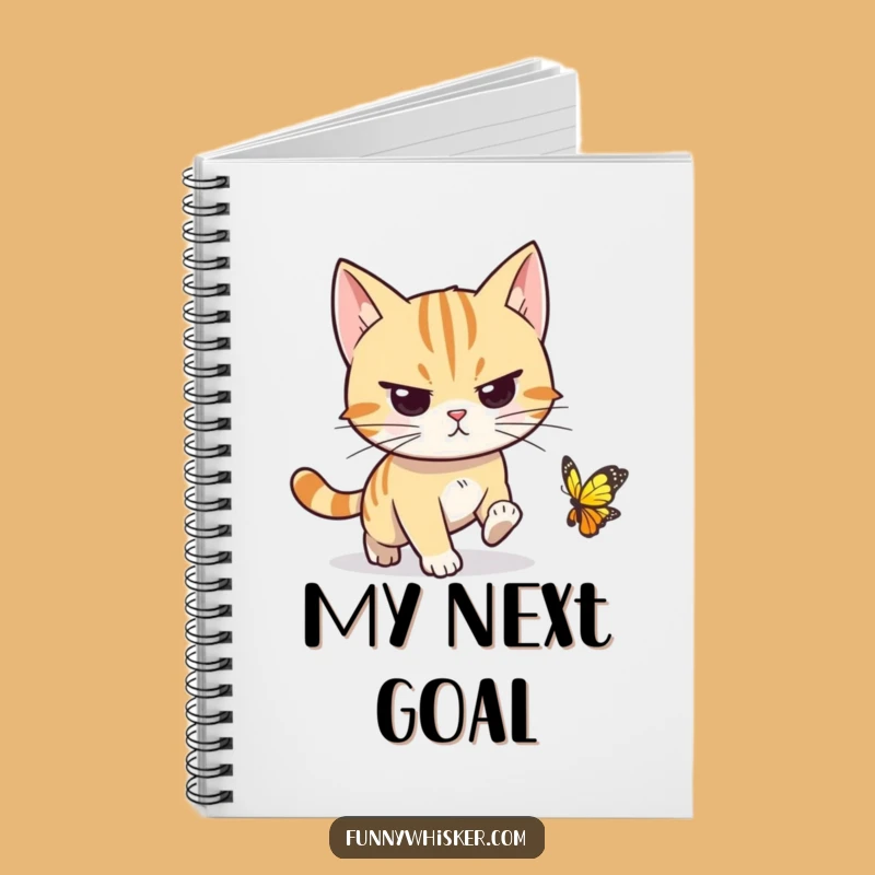 Funny Determined Cat Notebook - Journal Chase Focus, Perfect Funny Gift