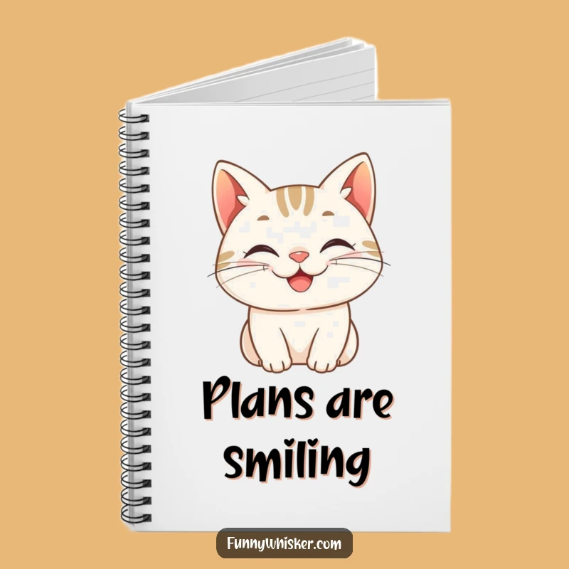 Funny Grinning Cat Notebook: Jot Down Happy Thoughts, Perfect Funny Gift