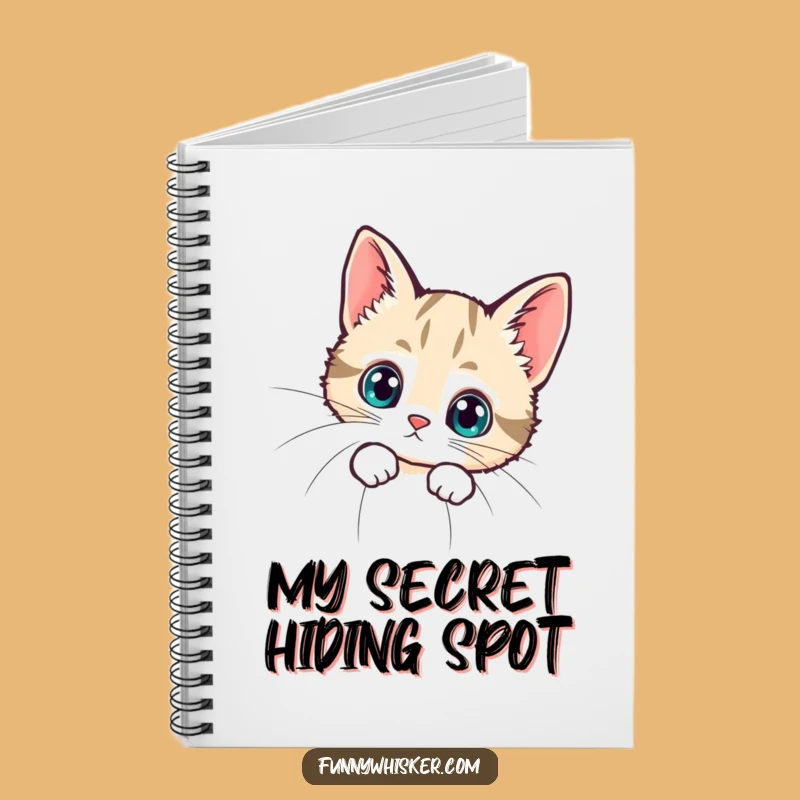 Funny Tiny Cat Whisker Peek Notebook - Jot Down Curiosity with a Perfect Funny Gift
