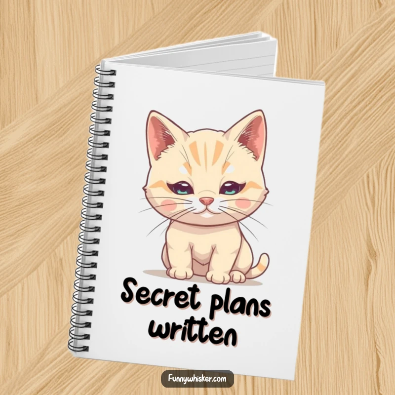 Funny Cat Notebook: Shy cat attempts to hide behind its single, large whisker, for humorous journaling.