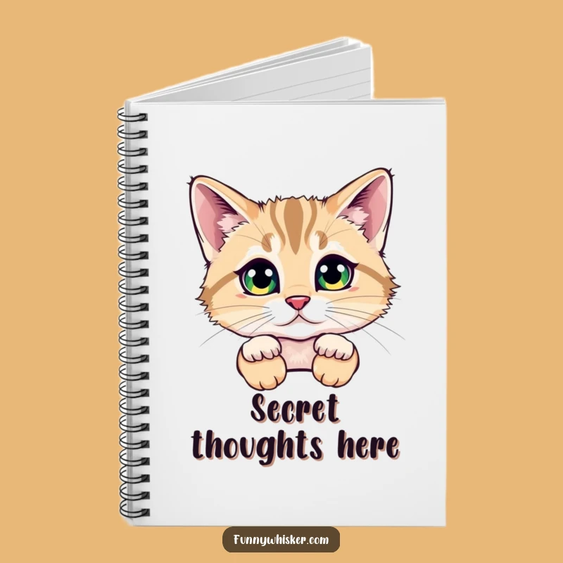 Funny Hidden Cat Whiskers Notebook - Jot Down Your Secret Ideas